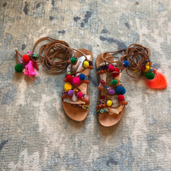 ELINA LINARDAKI Embellished Penny Lane Sandals 8 - Picture 2 of 8